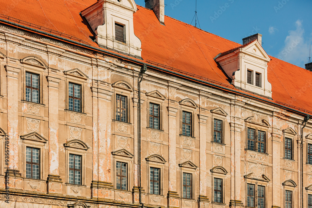 Fototapeta premium The facade of the Abbey of Lubiąż in the city of Lubiaz, Poland