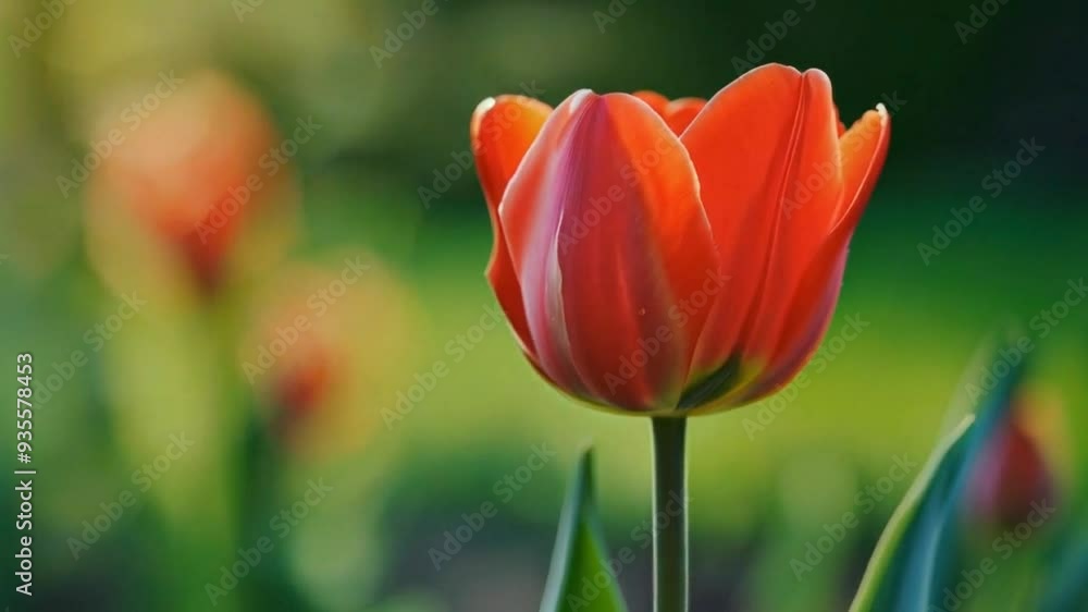 A Single Tulip in a Field of Green A Single Tulip in a Field of Green