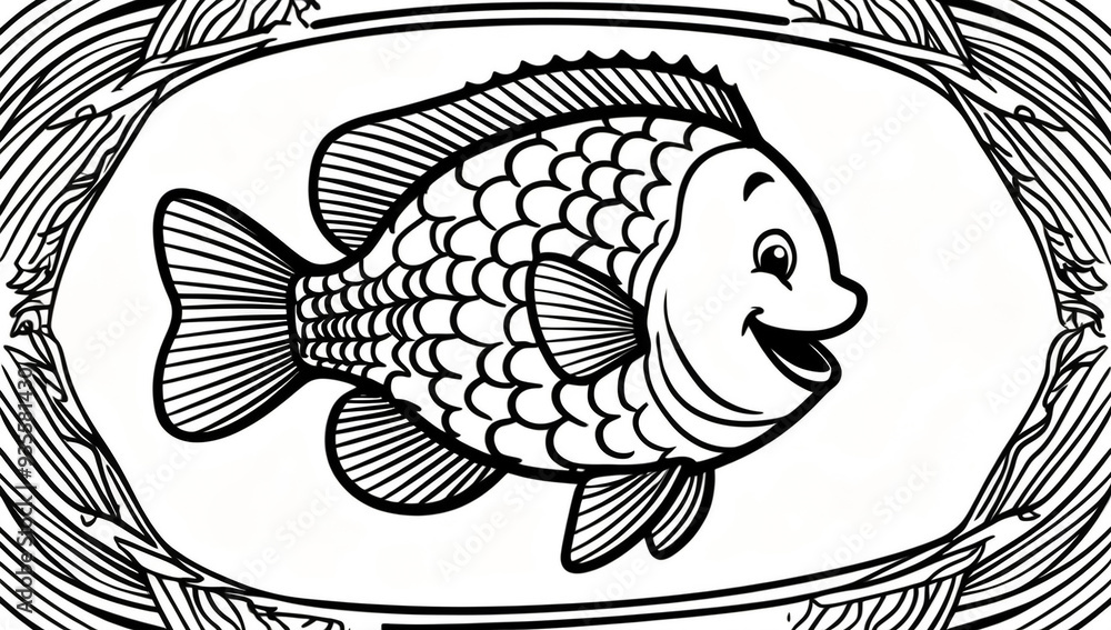 Fototapeta premium Coloring page, fish design