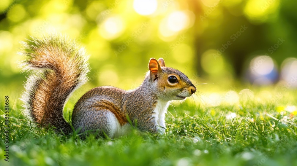 Obraz premium Squirrel in a Lush Meadow