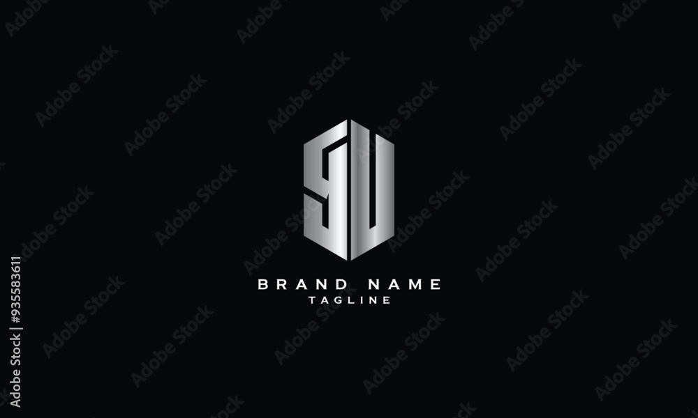 Obraz premium GJU, GUJ, JGU, JUG, UJG, UGJ, Abstract initial monogram letter alphabet logo design