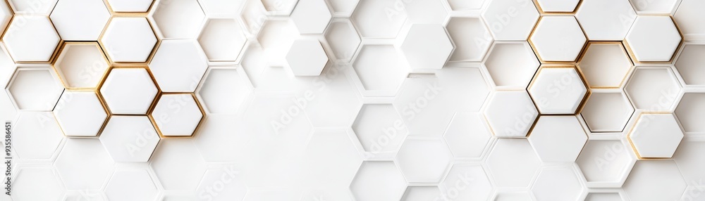 White Hexagon Pattern with Golden Accents, honeycomb , geometric , pattern , design White Hexagon Pattern with Golden Accents, honeycomb , geometric , pattern , design