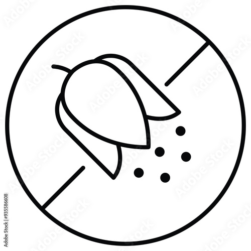 No Pollen Icon Design. Represents Allergen-Free, Pollen-Free, Allergy Friendly, Healthy Environment. Vector icon.