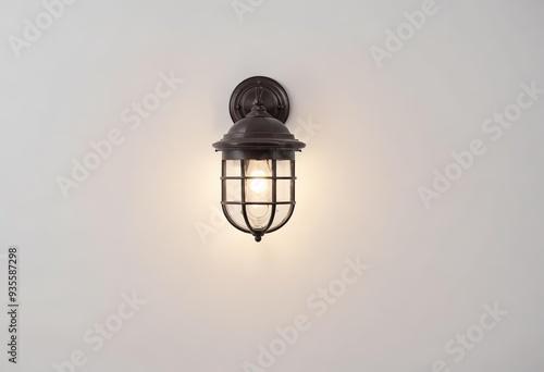 vintage street lamp on the wall