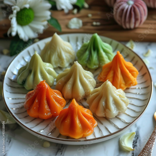 Indian sweets called modak basically made in lord ganesha festival photo