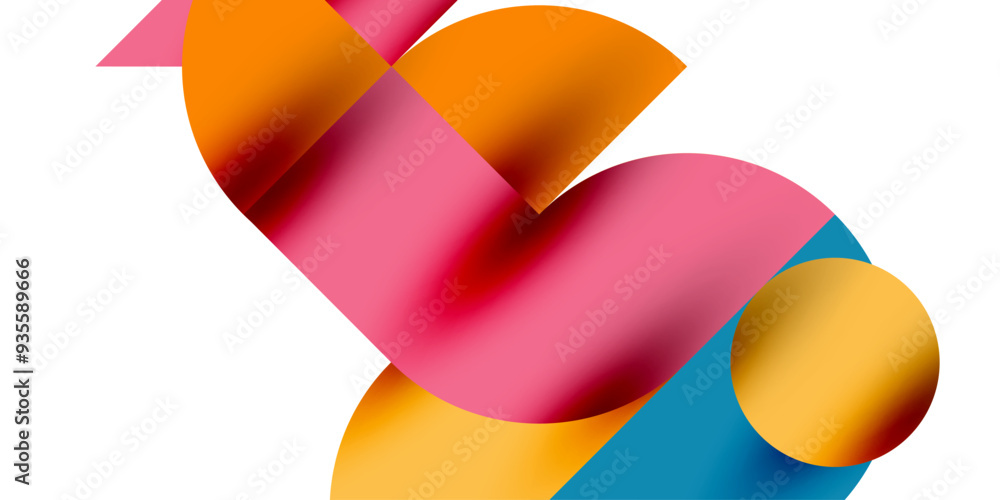 Shadow effect shiny circles and round triangles geometric modern art. Vector Illustration For Wallpaper, Banner, Background, Card, Book Illustration, landing page Shadow effect shiny circles and round triangles geometric modern art. Vector Illustration For Wallpaper, Banner, Background, Card, Book Illustration, landing page