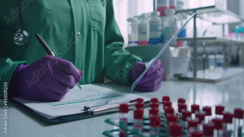 The scientist with clipboard photo