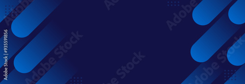 Blue Abstract Background with Gradient Capsule Shapes and Circular Dot Pattern Vector Illustration