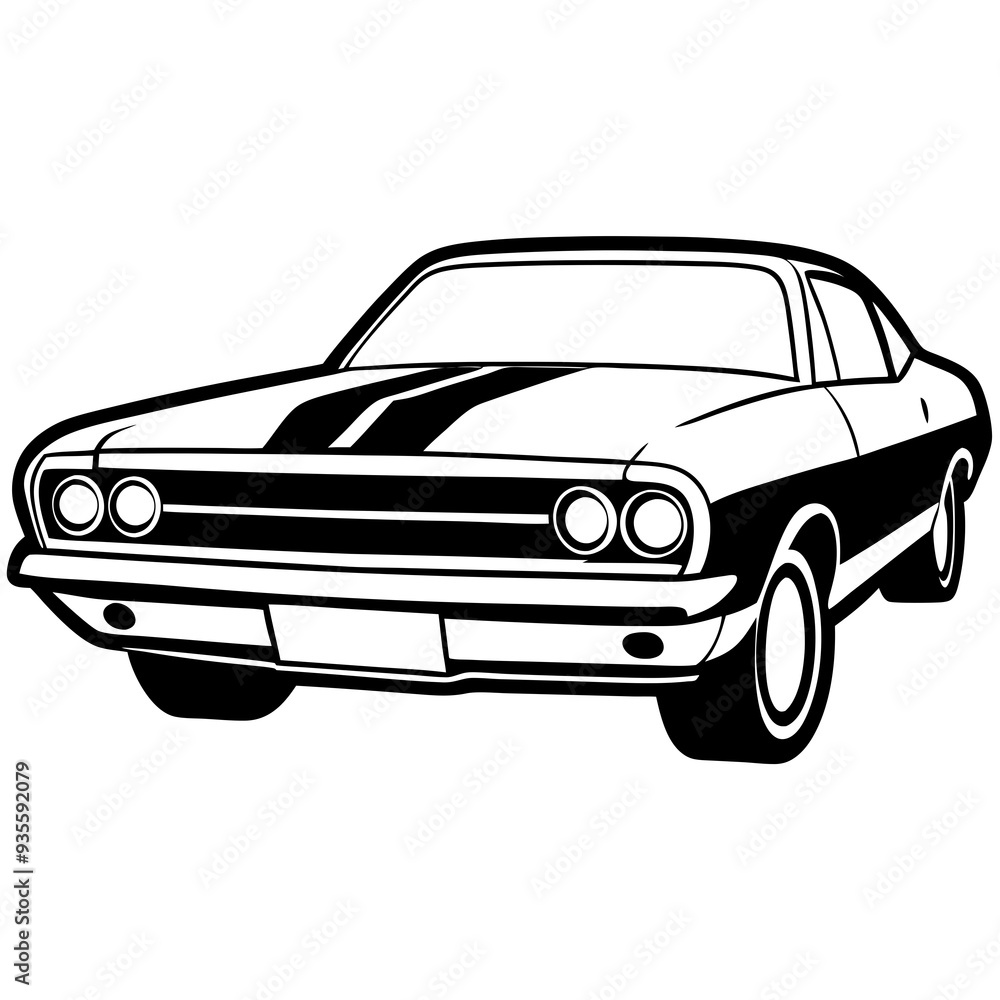 A classic 1960s muscle car with strong vector svg A classic 1960s muscle car with strong vector svg