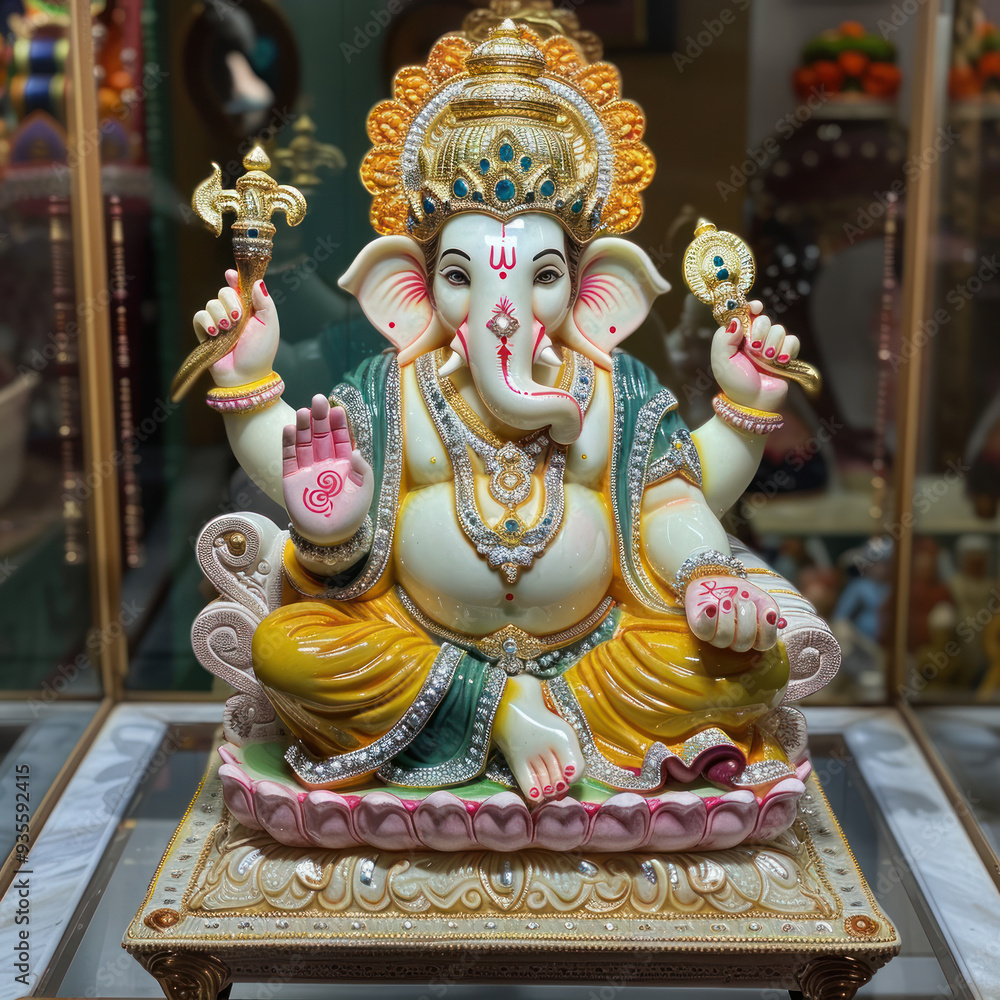 Fototapeta premium Colorful lord ganesha sculpture