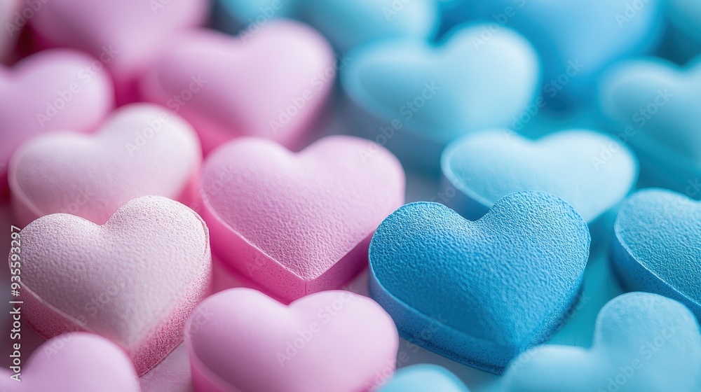 Blue and pink heart shapes Blue and pink heart shapes