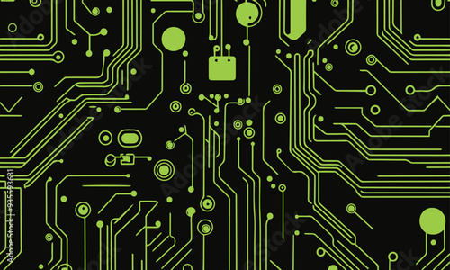 electronic printed modern circuit board isolated background vector