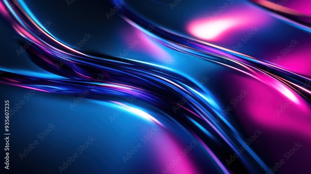 Abstract Blue and Pink Metallic Waves Abstract Blue and Pink Metallic Waves