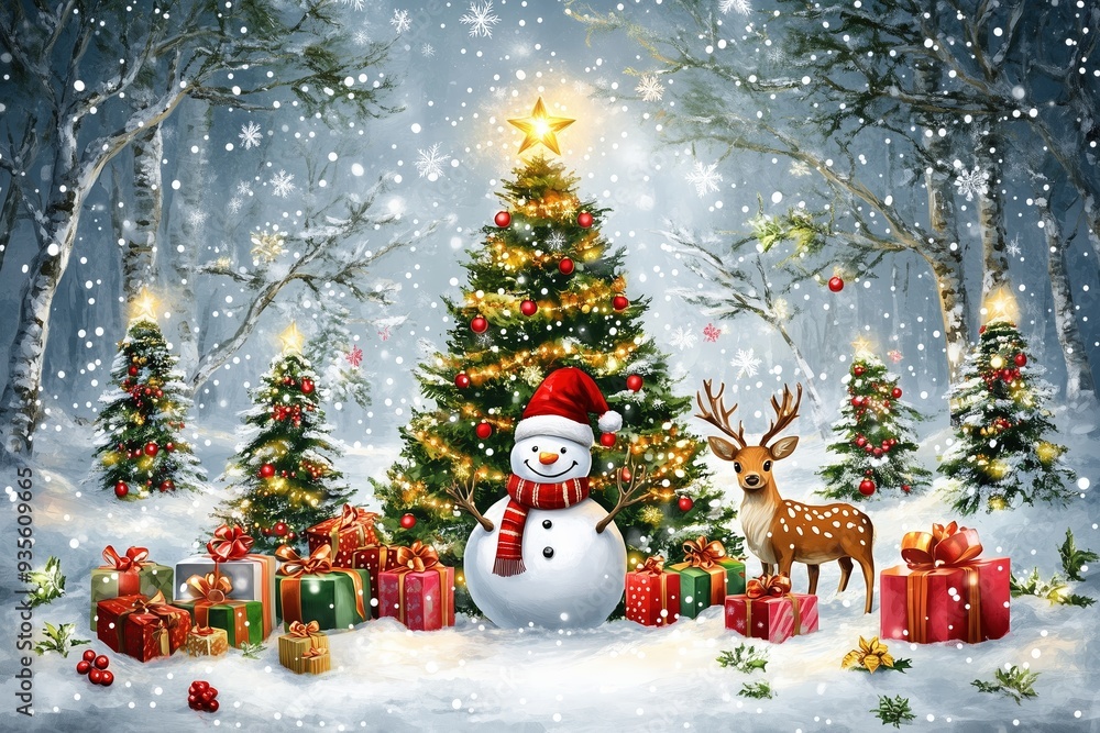 Fototapeta premium Christmas card to give or send