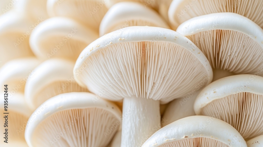 Close-up of White Mushrooms Close-up of White Mushrooms