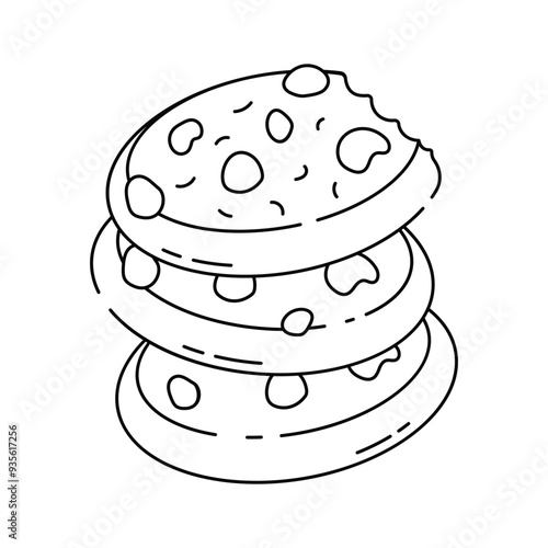 A stack of delicious cookies, dessert, bakery, and sweets vector