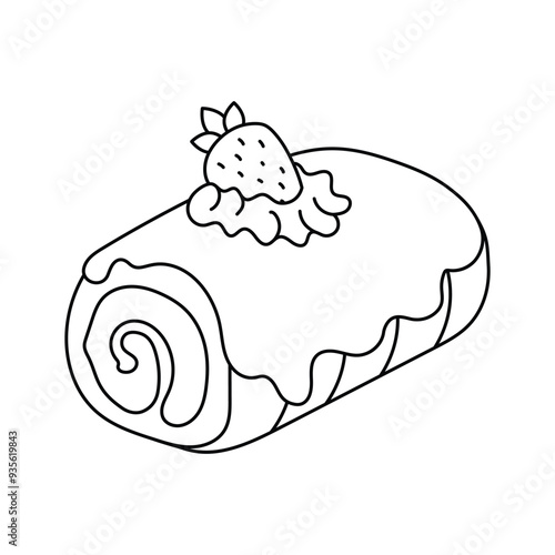 Delicious swiss roll cake vector design, bakery, dessert and sweet treat concept