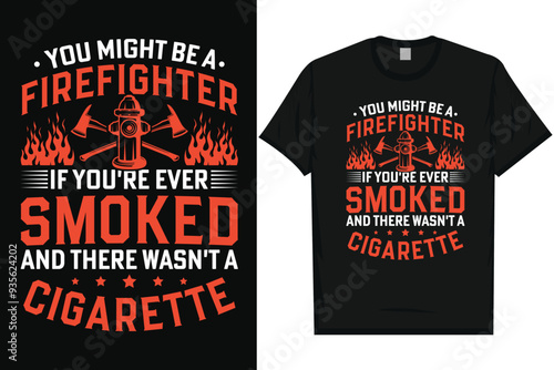 Firefighter fireman fire rescue typography graphics tshirt design