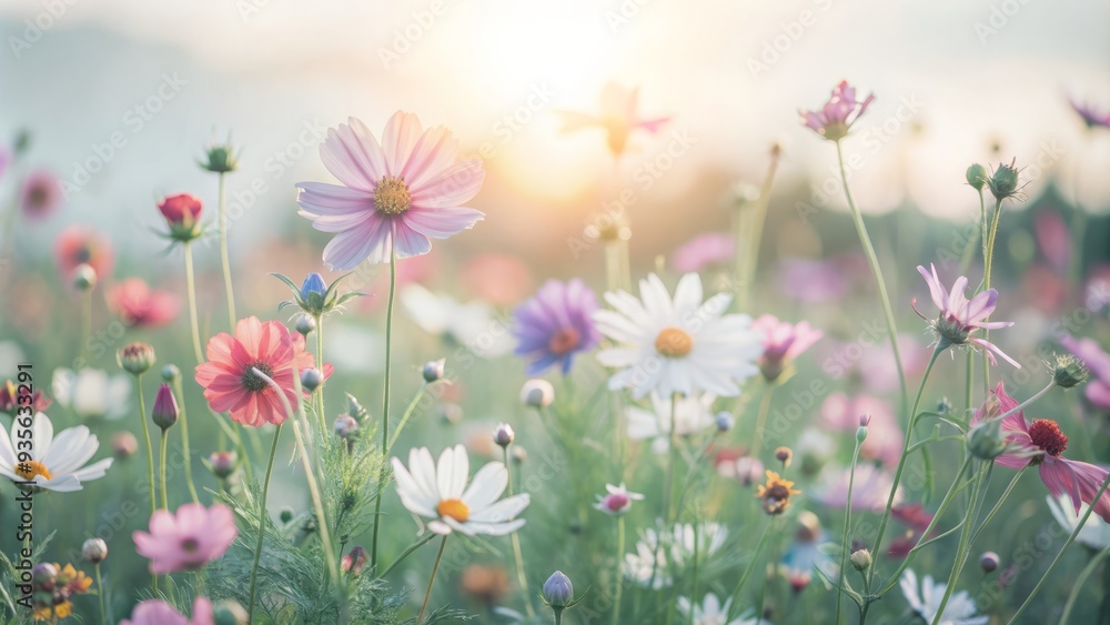 Vibrant wildflowers sway gently in a sun-kissed meadow, basking in soft, warm sunlight that highlights their delicate petals and lively colors against a serene summer sky. Vibrant wildflowers sway gently in a sun-kissed meadow, basking in soft, warm sunlight that highlights their delicate petals and lively colors against a serene summer sky.