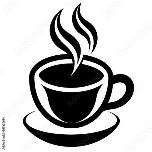 An attractive, popular, persuasive logo of a coffee cup for cafés.