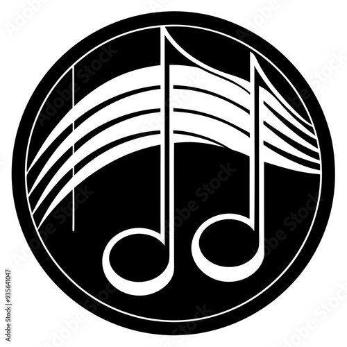 A simple, cool logo icon of a music note for a streaming service.