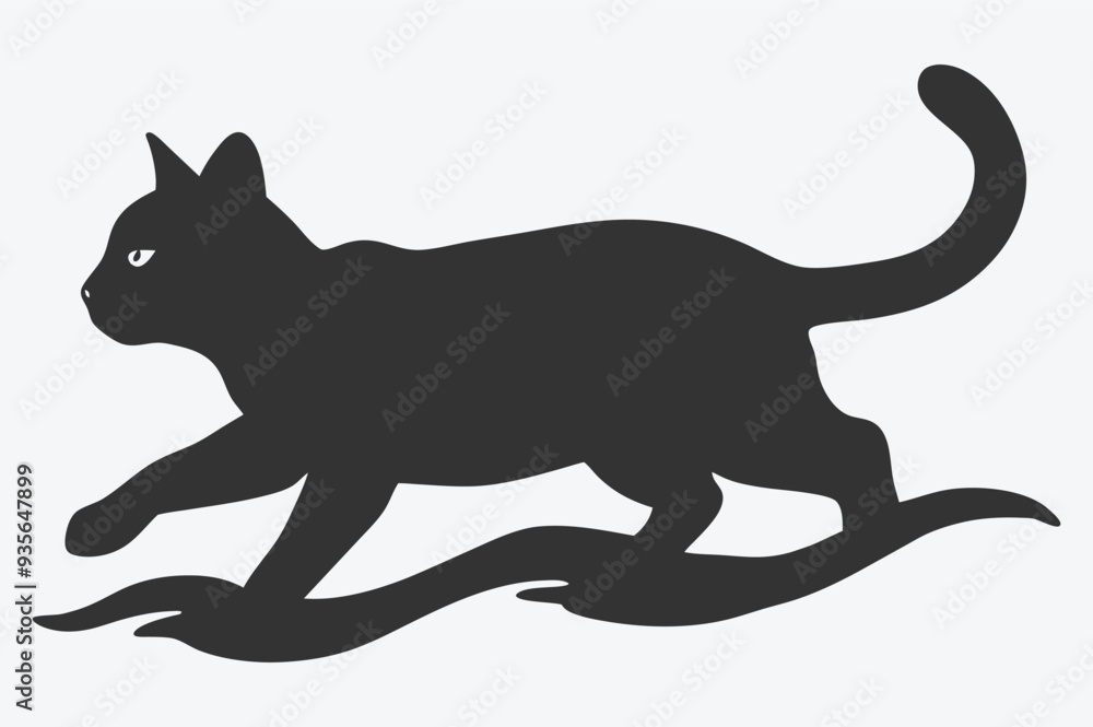Fototapeta premium Stunning Cat Silhouette Vector Art, Perfect for Your Design Projects