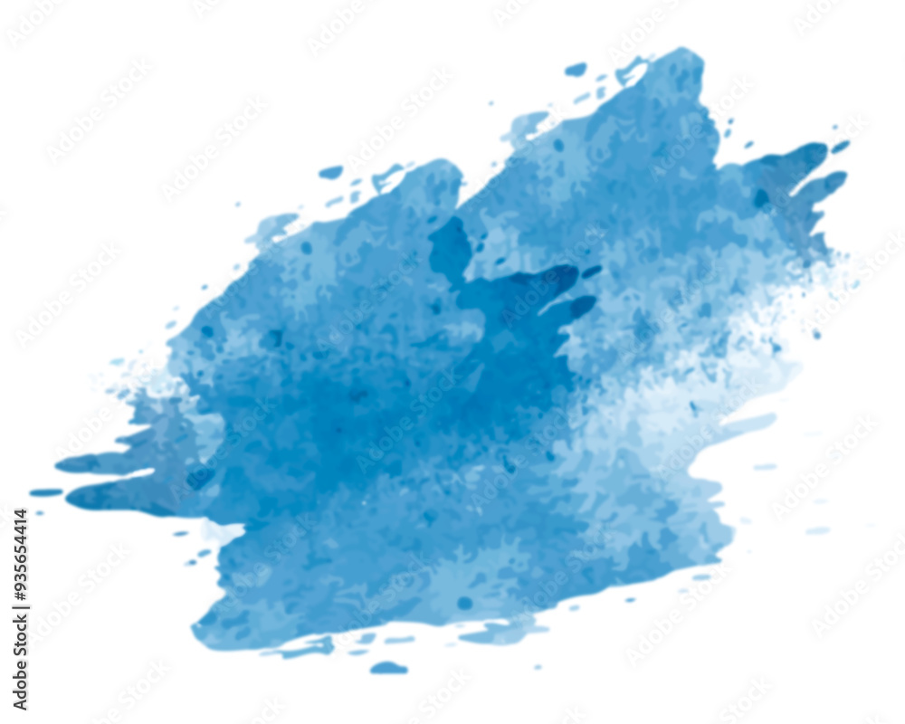 Obraz premium Png blue abstract watercolor stroke element, transparent background