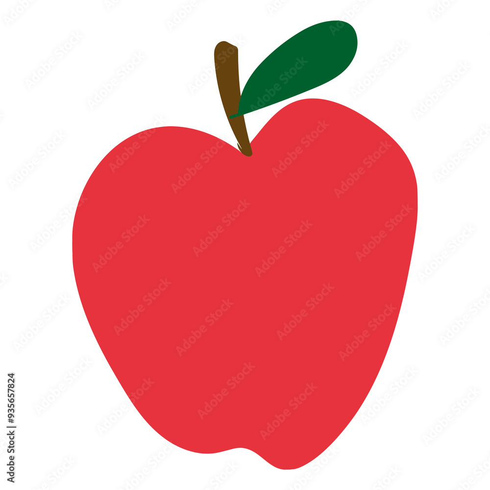 Cute red apple doodle sticker design element Cute red apple doodle sticker design element