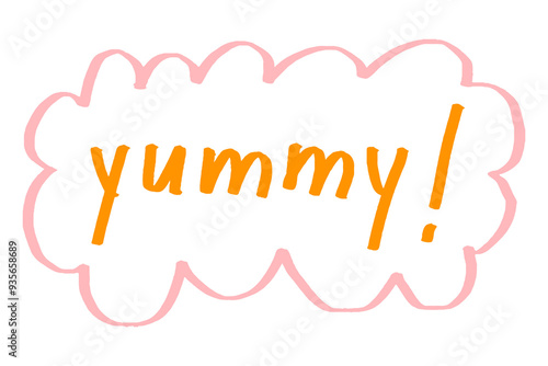 Obraz na plátně Yummy! doodle typography design element