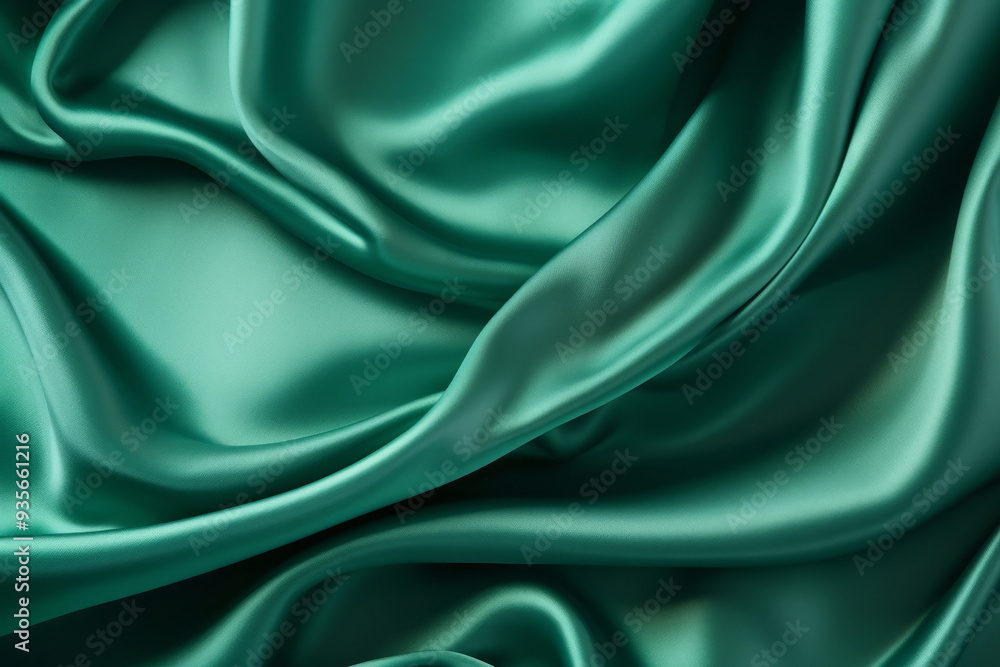 Processed collage of emerald green silk surface texture. Background for banner, backdrop Processed collage of emerald green silk surface texture. Background for banner, backdrop