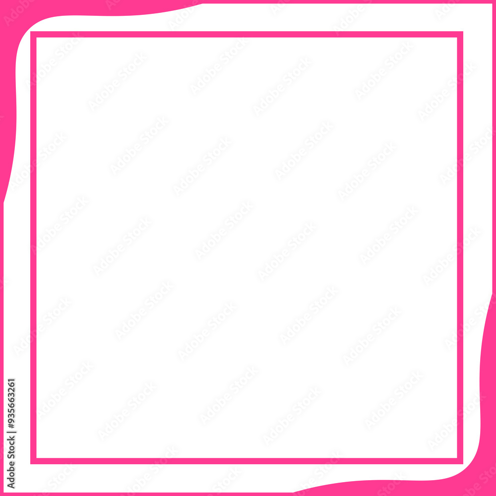 pink square line frame and curve in corner pink square line frame and curve in corner