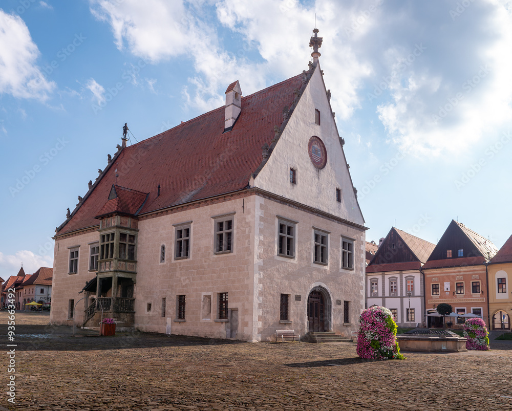The City Hall in Bardejov is a Gothic-Renaissance building built in the middle of the Town Hall Square. Boal is the seat of the city council, the center of the public life of the city's residents. The City Hall in Bardejov is a Gothic-Renaissance building built in the middle of the Town Hall Square. Boal is the seat of the city council, the center of the public life of the city's residents.
