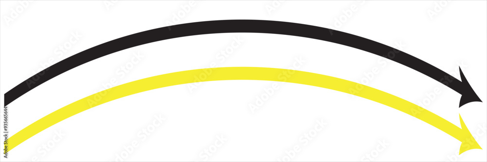 Yellow and black arrow icon. Straight long right vector arrow icon. EPS ...