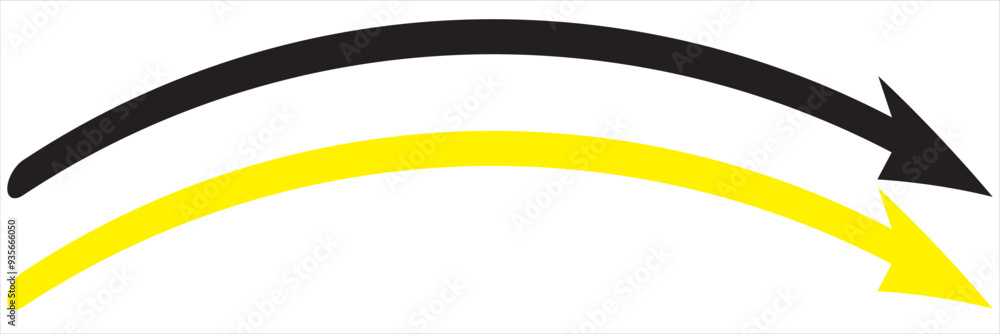 Yellow and black arrow icon. Straight long right vector arrow icon. EPS ...