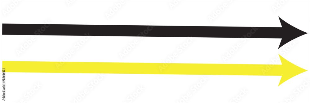 Yellow and black arrow icon. Straight long right vector arrow icon. EPS ...