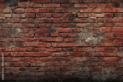 Processed collage of obsolete red brock masonry wall texture. Background for banner, backdrop