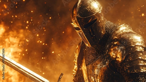 Stalwart Crusader in Polished Chrome Plate Stands Guard Against Dark Sorcery