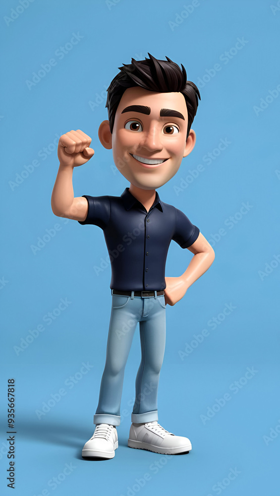 3D animated character of joyful young men 3D animated character of joyful young men