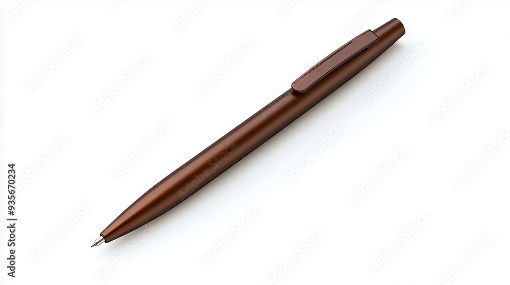 A brown pen sitting on top of a white surface A brown pen sitting on top of a white surface