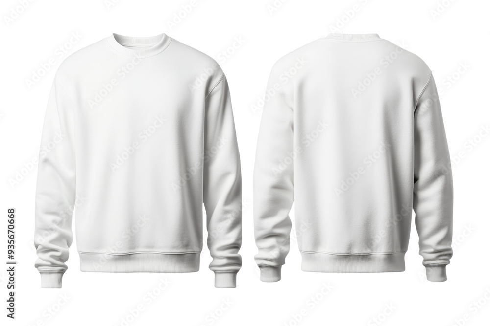 Elegant transparent pullover front and back mock up with ribbed collar and cuffs isolated on transparent background Elegant transparent pullover front and back mock up with ribbed collar and cuffs isolated on transparent background