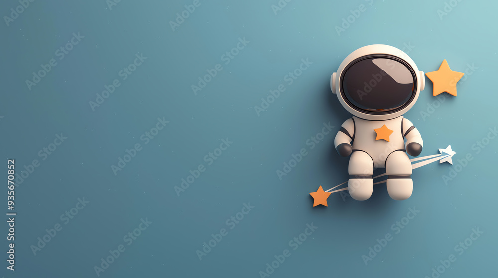 Cute astronaut figure surrounded by stars, perfect for space-themed designs and children's illustrations. Cute astronaut figure surrounded by stars, perfect for space-themed designs and children's illustrations.