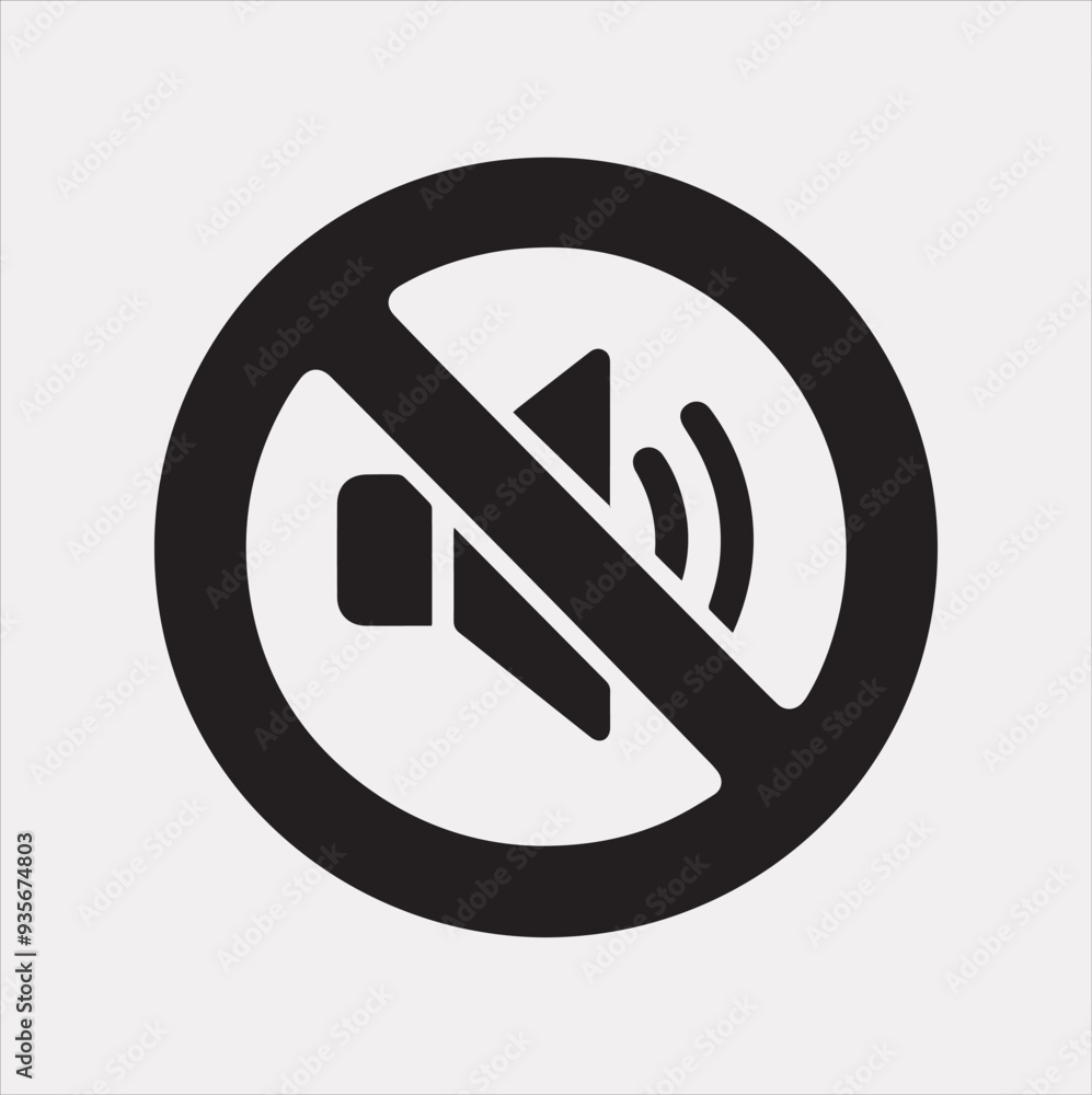no sound icon illustration Vector silhouette icon on a white background no sound icon illustration Vector silhouette icon on a white background