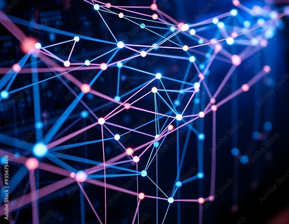 Pink blue and white network background create with ai Pink blue and white network background create with ai