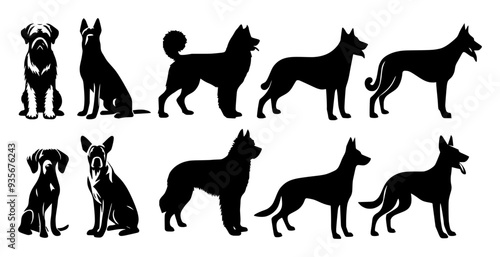 Dog Silhouette Vector Set