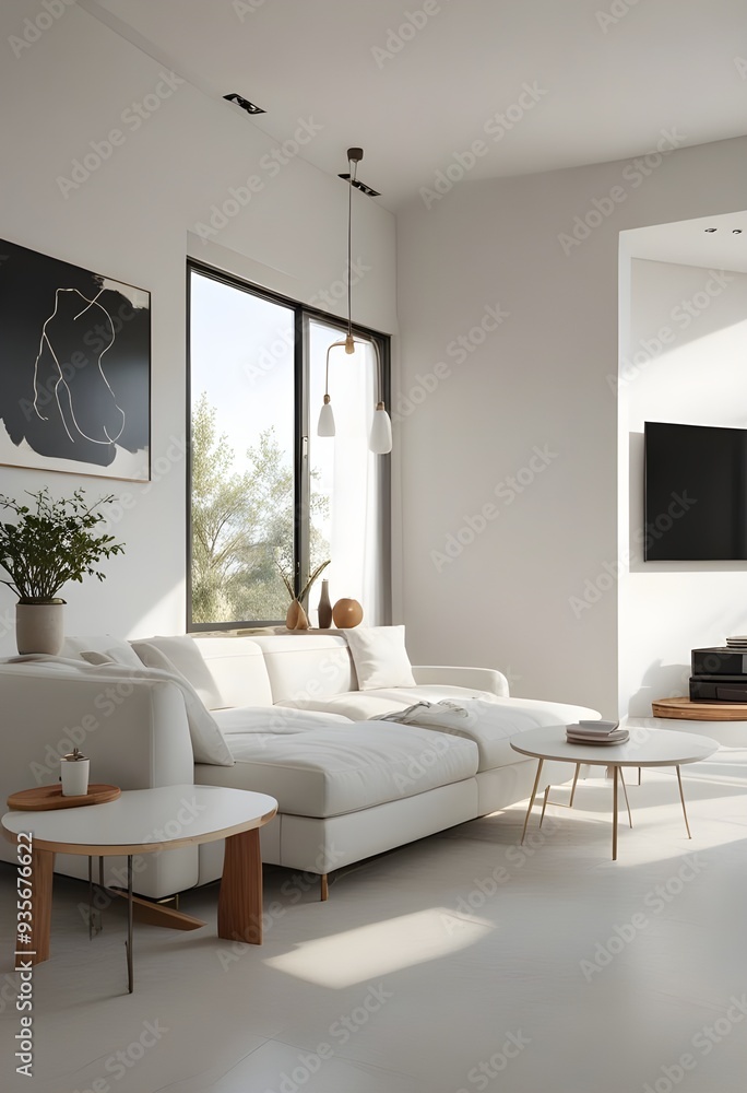 Fototapeta premium minimalist design home interiors
