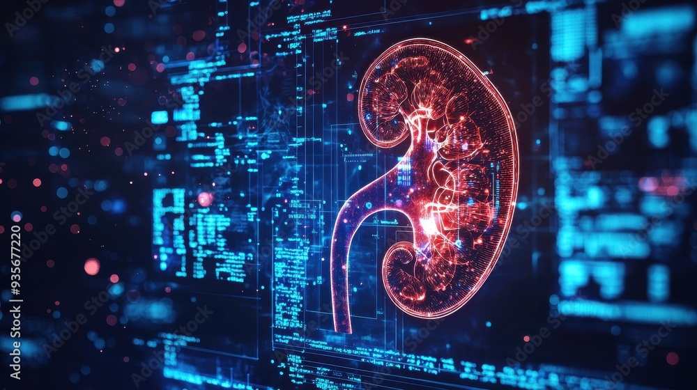 Obraz premium Human kidney cross section anatomy