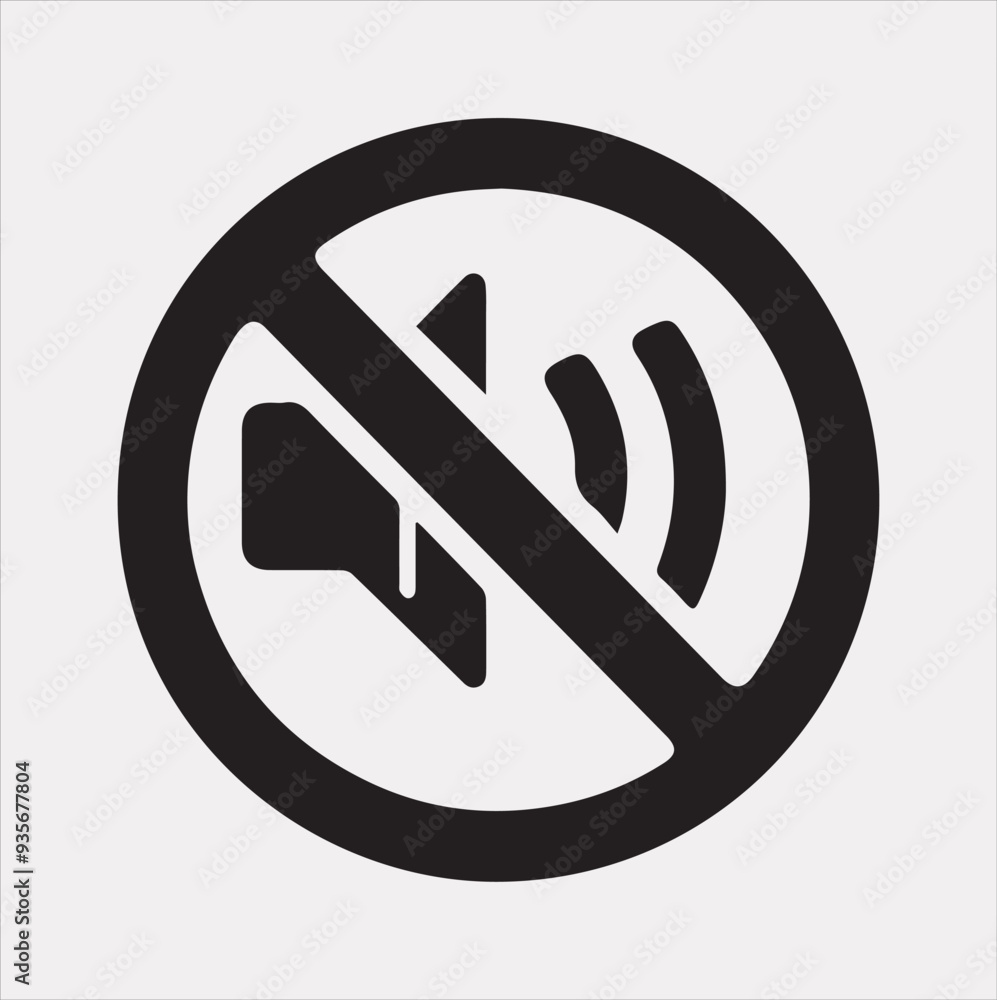 no sound icon illustration Vector silhouette icon on a white background