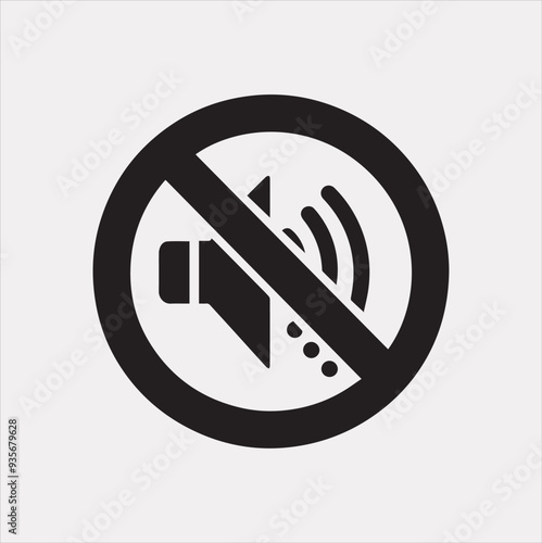 no sound icon illustration Vector silhouette icon on a white background