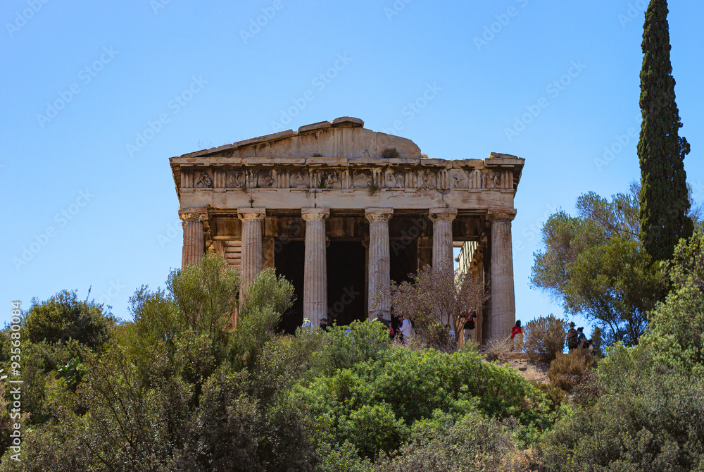 Fototapeta premium The ancient Greek temple of Hephaestus in ancient Agora in Athens, Attica, Greece