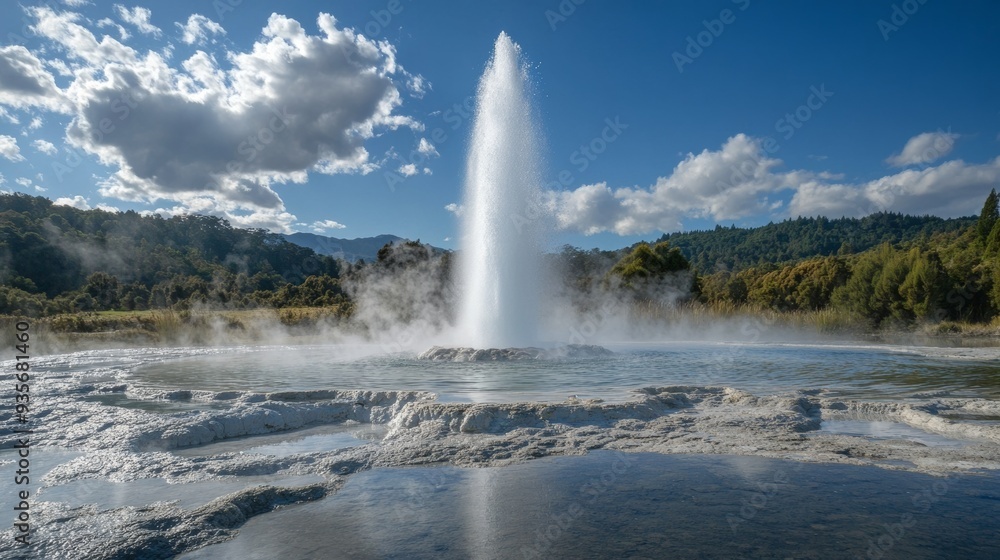 Rotorua geyser activated by soap. Rotorua geyser activated by soap.